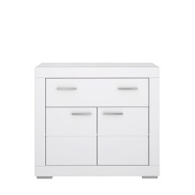 Kommode >SNOW< 2 Türen, 1 Schub, in weiß - 96x86,5x41,4cm (BxHxT)