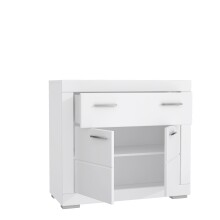 Kommode >SNOW< 2 Türen, 1 Schub, in weiß - 96x86,5x41,4cm (BxHxT)