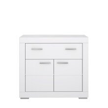 Kommode >SNOW< 2 Türen, 1 Schub, in weiß - 96x86,5x41,4cm (BxHxT)