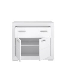 Kommode >SNOW< 2 Türen, 1 Schub, in weiß - 96x86,5x41,4cm (BxHxT)
