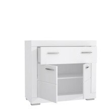 Kommode >SNOW< 2 Türen, 1 Schub, in weiß - 96x86,5x41,4cm (BxHxT)