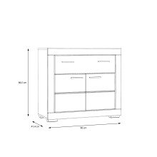 Kommode >SNOW< 2 Türen, 1 Schub, in weiß - 96x86,5x41,4cm (BxHxT)