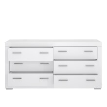 Schubkastenkommode >SNOW< 6 Schubladen, in weiß - 175,4x86,5x41,4cm (BxHxT)