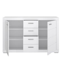 Sideboard >SNOW< 4 Schübe, 2 Türen, in weiß - 170,7x108,8x41,4cm (BxHxT)