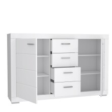 Sideboard >SNOW< 4 Schübe, 2 Türen, in weiß - 170,7x108,8x41,4cm (BxHxT)