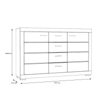 Sideboard >SNOW< 4 Schübe, 2 Türen, in weiß - 170,7x108,8x41,4cm (BxHxT)