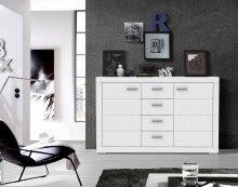 Sideboard >SNOW< 4 Schübe, 2 Türen, in weiß - 170,7x108,8x41,4cm (BxHxT)