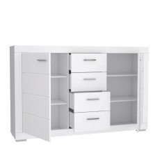 Sideboard >SNOW< 4 Schübe, 2 Türen, in weiß - 170,7x108,8x41,4cm (BxHxT)