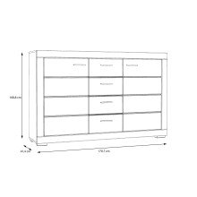 Sideboard >SNOW< 4 Schübe, 2 Türen, in weiß - 170,7x108,8x41,4cm (BxHxT)
