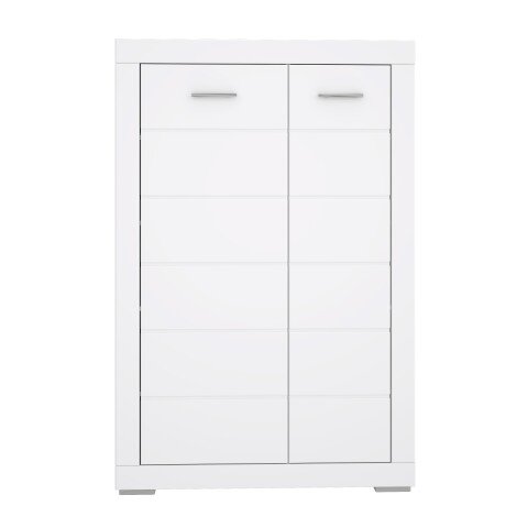 Hochkommode >SNOW< 2 Türen, 10 Fächer, in weiß - 101x153,6x41,4cm (BxHxT)