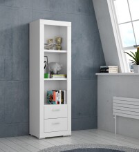 Regal >SNOW< 2 Schübe, 3 Fächer, in weiß - 61,3x198,5x41,4cm (BxHxT)