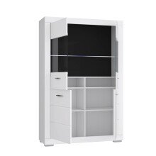 Highboard >SNOW< 4 Türen, 2 verglast, in weiß - 116x176x41,4cm (BxHxT)