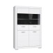Highboard >SNOW< 4 Türen, 2 verglast, in weiß - 116x176x41,4cm (BxHxT)