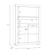 Highboard >SNOW< 4 Türen, 2 verglast, in weiß - 116x176x41,4cm (BxHxT)