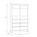 Highboard >SNOW< 4 Türen, 2 verglast, in weiß - 116x176x41,4cm (BxHxT)
