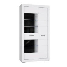 Vitrine >SNOW< 2 Türen, 1 verglast, in weiß - 101x198,5x41,4cm (BxHxT)