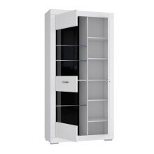 Vitrine >SNOW< 2 Türen, 1 verglast, in weiß - 101x198,5x41,4cm (BxHxT)