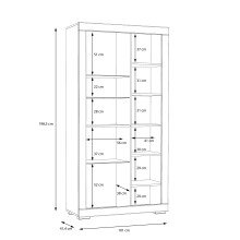 Vitrine >SNOW< 2 Türen, 1 verglast, in weiß - 101x198,5x41,4cm (BxHxT)