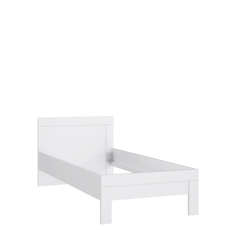 Einzelbett >SNOW< mit Kopfteil, in weiß, Innenmaß 90x200cm - 96,1x80,5x204,8cm (BxHxT)