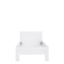 Einzelbett >SNOW< mit Kopfteil, in weiß, Innenmaß 90x200cm - 96,1x80,5x204,8cm (BxHxT)