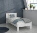 Einzelbett >SNOW< mit Kopfteil, in weiß, Innenmaß 90x200cm - 96,1x80,5x204,8cm (BxHxT)