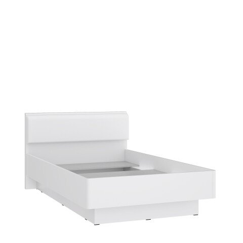 Bett >SNOW< mit Kopfteil, in weiß, Innenmaß 120x200cm - 126,2x87,7x209,6cm (BxHxT)