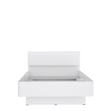 Bett >SNOW< mit Kopfteil, in weiß, Innenmaß 120x200cm - 126,2x87,7x209,6cm (BxHxT)