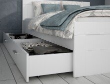 Bettschubkasten >SNOW< in weiß -...