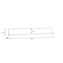Wandboard >SNOW< in weiß - 180x22,1x24,3cm (BxHxT)