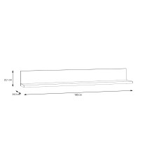 Wandboard >SNOW< in weiß - 180x22,1x24,3cm (BxHxT)