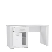 Schreibtisch >SNOW< 1 Tür, 1 Schublade, in weiß - 138x75,9x67,4cm (BxHxT)