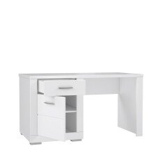 Schreibtisch >SNOW< 1 Tür, 1 Schublade, in weiß - 138x75,9x67,4cm (BxHxT)