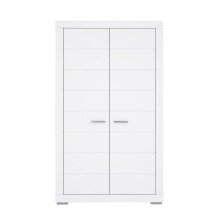 Kleiderschrank >SNOW< 2 Türen, 1 Stange, 1 Boden, in weiß - 116x198,5x59,3cm (BxHxT)