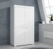 Kleiderschrank >SNOW< 2 Türen, 1 Stange, 1 Boden, in weiß - 116x198,5x59,3cm (BxHxT)