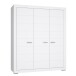 Kleiderschrank >SNOW< 3 Türen, 1 Stange, 7 Fächer, in weiß - 165,7x198,5x59,3cm (BxHxT)