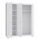 Kleiderschrank >SNOW< 3 Türen, 1 Stange, 7 Fächer, in weiß - 165,7x198,5x59,3cm (BxHxT)