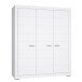 Kleiderschrank >SNOW< 3 Türen, 1 Stange, 7 Fächer, in weiß - 165,7x198,5x59,3cm (BxHxT)