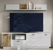Wohnwand >Alverno< (2-teilig) Asche / Evoke Eiche -...