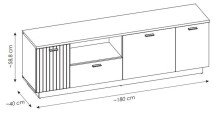Wohnwand >Alverno< (3-teilig) Asche / Evoke Eiche - 232x208x40 BxHxT