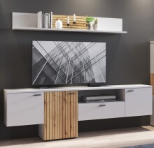 Wohnwand >Alverno< (2-teilig) Asche / Evoke Eiche -...