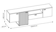 Wohnwand >Alverno< (3-teilig) Asche / Evoke Eiche - 290x165x40 BxHxT