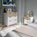 Kommode >NOITE< 3 Schübe, Artik Weiß / Naturholz Dekor - 70,5x76x40 (BxHxT)