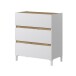 Kommode >TEMPUS< 3 Schübe, Artik Weiß / Nodi Eiche Dekor - 79x90x41 (BxHxT)