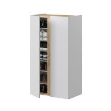Schuhschrank >TEMPUS< 2 Türen, 6 Böden, Nodi Eiche Dekor / Artik Weiß - 56,5x102x35 (BxHxT)