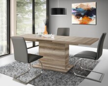 Kulissentisch >DINING TABLES< ausziehbar bis 200cm, Eiche Antik Dekor - 160/200x76,6x90cm (BxHxT)