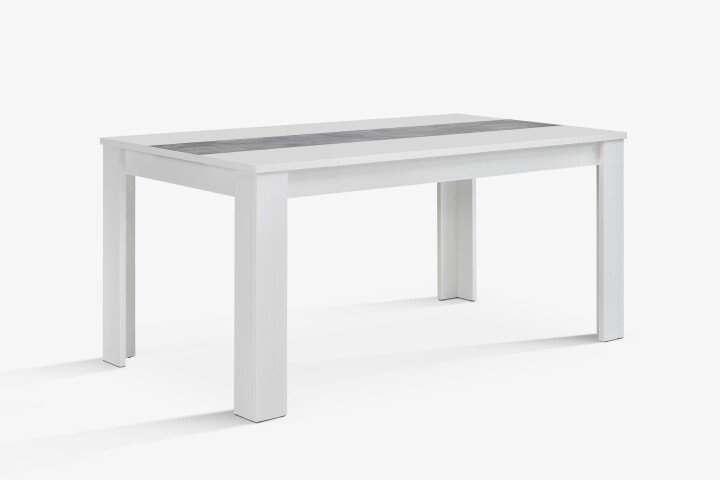 Esstisch >DINING TABLES< in Betonoptik Lichtgrau / Weiss - 160x74,7x90cm (BxHxT)