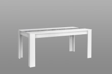 Esstisch >DINING TABLES< in Betonoptik Lichtgrau / Weiss - 160x74,7x90cm (BxHxT)