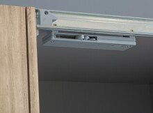 Dreh-/Schwebetürenschrank >KALIXTUS< 8 Böden, 2 Stangen, Sonoma Eiche Dekor/ Weiss - 200x190,5x61,6cm BxHxT