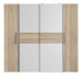 Dreh-/Schwebetürenschrank >KALIXTUS< 8 Böden, 2 Stangen, Sonoma Eiche Dekor/ Weiss - 200x190,5x61,6cm BxHxT