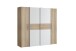 Dreh-/Schwebetürenschrank >KALIXTUS< 8 Böden, 2 Stangen, Sonoma Eiche Dekor/ Weiss - 200x190,5x61,6cm BxHxT